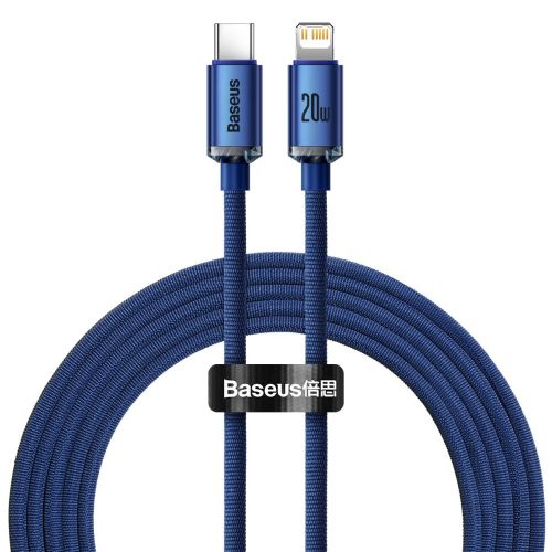 Baseus Type-C - Lightning cable, Crystal Shine Series Fast Charging Data Cable, 20W, 2m, Blue (CAJY000303) - Image 3