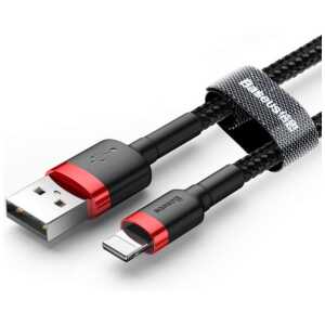 Baseus Lightning Cafule Cable 2.4A 0.5m Red + Black (CALKLF-A19)