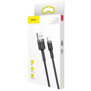 Baseus Lightning Cafule Cable 2.4A 0.5m Gray + Black (CALKLF-AG1)