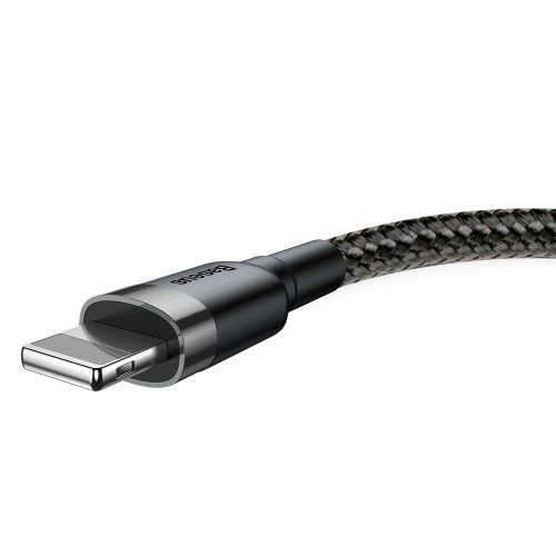 Baseus Lightning Cafule Cable 2.4A 0.5m Gray + Black (CALKLF-AG1) - Image 3