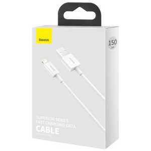 Baseus Lightning Superior Series cable, Fast Charging, Data 2.4A, 1.5m White (CALYS-B02)