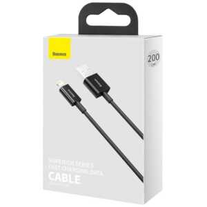 Baseus Lightning Superior Series cable, Fast Charging, Data 2.4A, 2m Black (CALYS-C01)