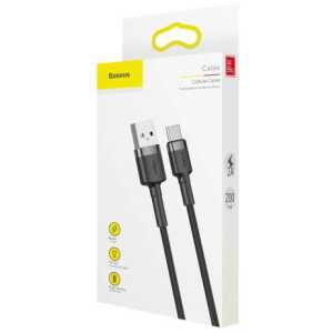 Baseus Type-C Cafule cable 2A, 3m, Gray/Black (CATKLF-UG1)
