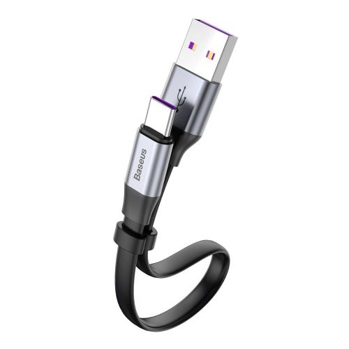 Baseus Type-C Simple HW Quick Charge Charging Data Cable, 40W, 5A, 0.23m, Gray (CATMBJ-BG1) - Image 3