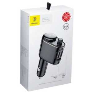Baseus Car Charger Bluetooth FM Transmitter S-06, BT. 4.2, USB-A, Black (CCHC000001)