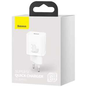 Baseus Travel Charger Super Si 1C Quick Charger PD 30W EU White (CCSUP-J02)
