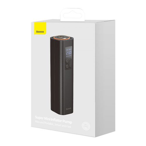 Baseus Car Tool Super Mini Inflator Tyre Pump 15sec Fast Inflation, 4 Tires in 25 Minutes, Black (CRCQ000001)