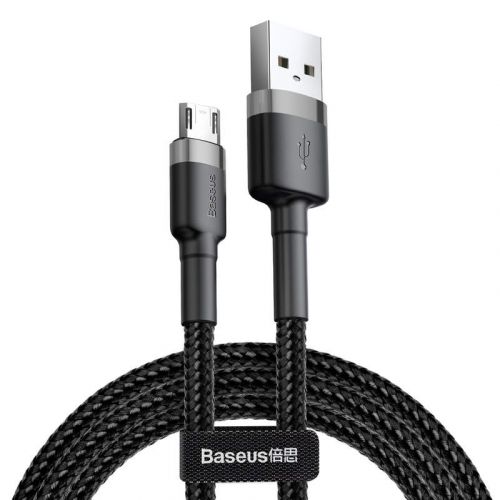Baseus Micro USB Cafule Cable 2.4A 0.5m Gray + Black (CAMKLF-AG1) - Image 3