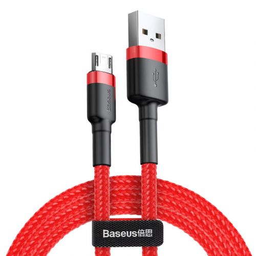 Baseus Micro USB Cafule Cable 1.5A 2m Red + Red (CAMKLF-C09) - Image 3