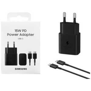 Samsung Travel Charger 15W EP-T1510X with Type-C to Type-C cable (1m) Black EU (EP-T1510XBEGEU)