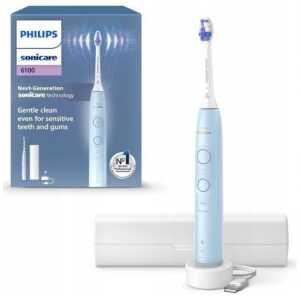 Philips Electric Toothbrush Sonicare 6100 Series with Case HX7406/02 Light Blue EU