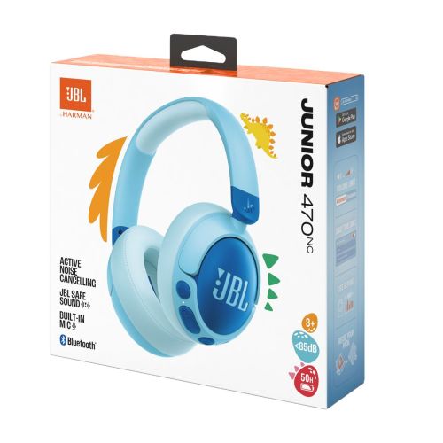 JBL JR470NC Bluetooth Wireless On-Ear Headphones for Kids Blue EU