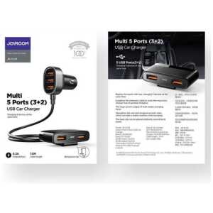 Joyroom Car Charger 5-in-1, U+U+U+U+U 31W, Black (JR-CL03)