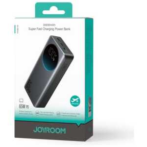 Joyroom Power Bank with Digital Display, C+C+U, PD 65W, 20000 mAh with Type-C to Typle-C cable (1,20m) Black (JR-PBF04)
