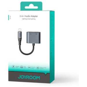 Joyroom Adapter DAC 2-in-1 Lightning to Lightning/ Lightning, 60W, 0.12m, Black (JR-SY-L02)