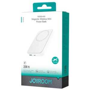 Joyroom Power Bank Magnetic Wireless charging, MagSafe, C+U, PD 20W, 10000 mAh, with USB - Lightning cable (0.25m) White (JR-W020)