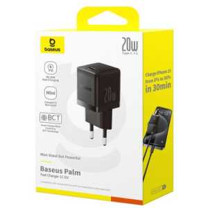 Baseus Travel Charger Palm Series Type-C, PD 3.0, QC 3.0, 20W, Black EU (P10111602113-00)