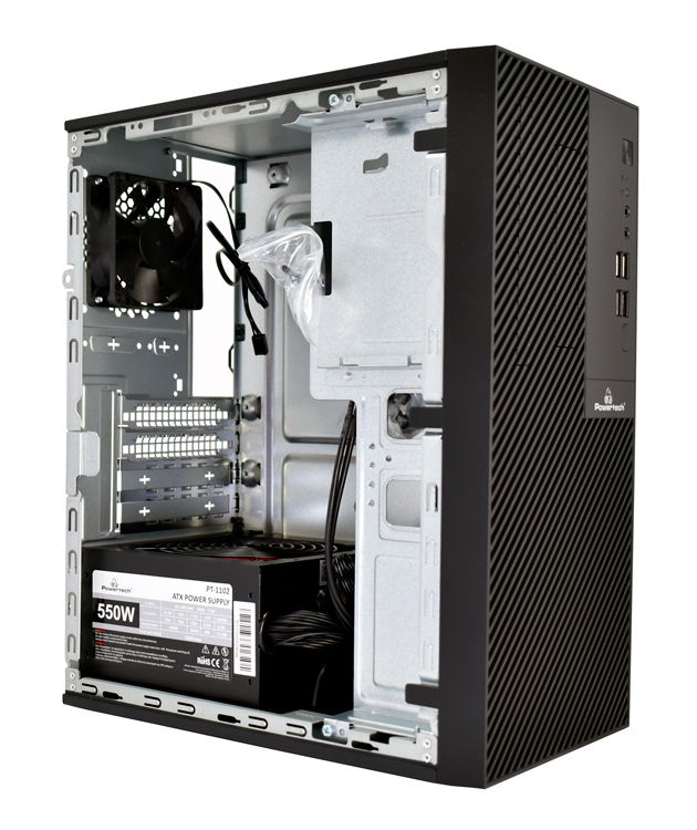 POWERTECH PC Case PT-1101 με 550W PSU, Micro-ATX, 265x168x353mm, μαύρο - Image 2