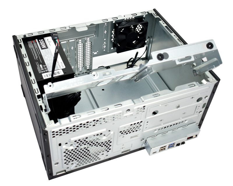 POWERTECH PC Case PT-1101 με 550W PSU, Micro-ATX, 265x168x353mm, μαύρο - Image 3