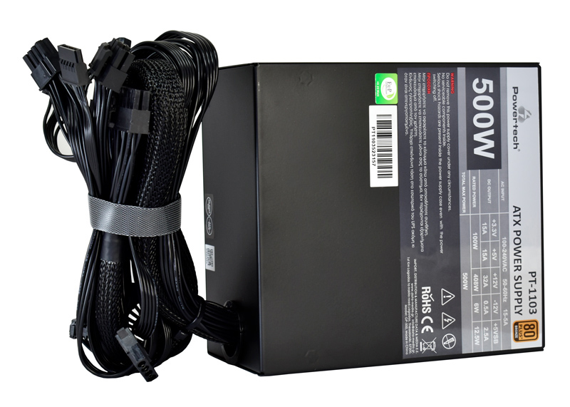 POWERTECH τροφοδοτικό για PC PT-1103, 80Plus Bronze, 500W ATX, 140mm Fan - Image 6