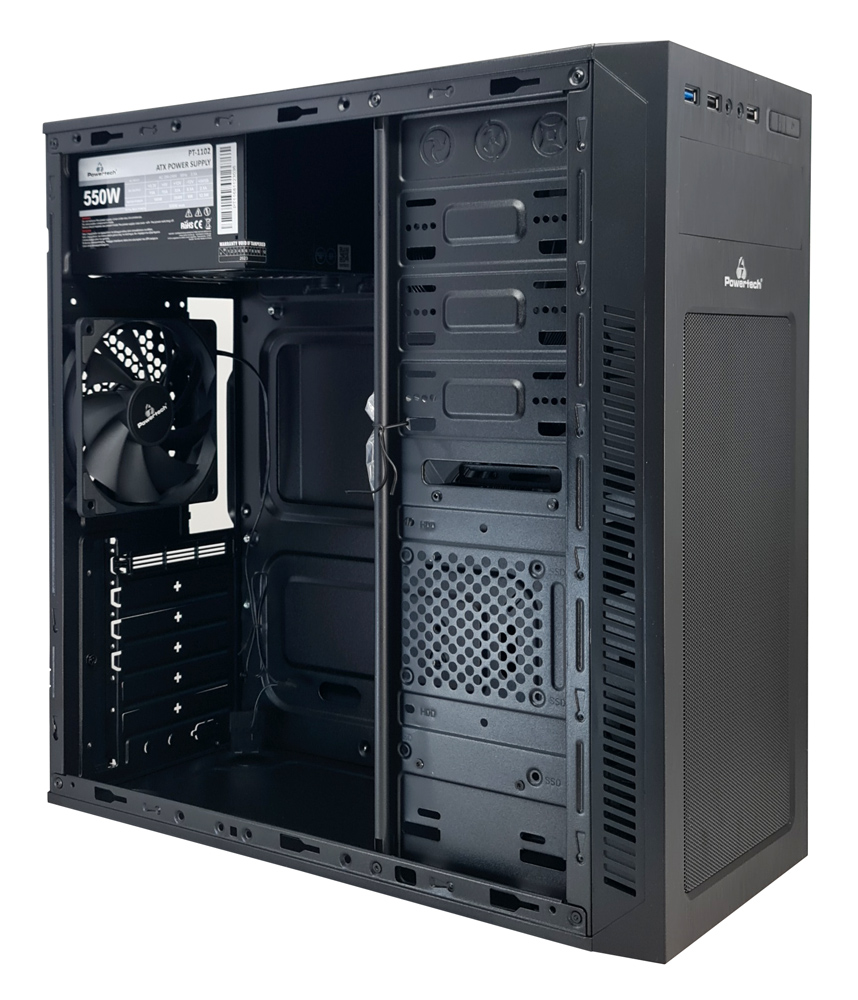 POWERTECH PC Case PT-1168 με 550W PSU, ATX, 418x200x416mm, μαύρο - Image 2