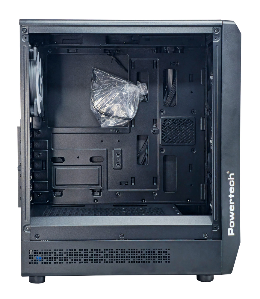 POWERTECH Gaming PC Case PT-1309, tempered glass, 4x ARGB fan, ATX, 340x200x436mm, μαύρο - Image 5