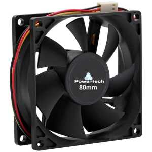 POWERTECH ανεμιστήρας PT-155, 80 x 80 x 25mm, 12V, 3pin & 4 βίδες