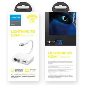 Joyroom Converter Lightning (male) to Digital HDMI (female) + Lightning (female), FullHD 1080p, 60Hz, White (S-H141)