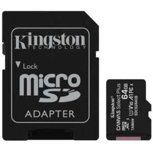 Kingston MicroSD Card Canvas Select Plus 64GB Class 10 + Adapter (SDCS2/64)