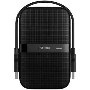 SILICON POWER εξωτερικός HDD Armor A60, 2TB, USB 3.2, μαύρος