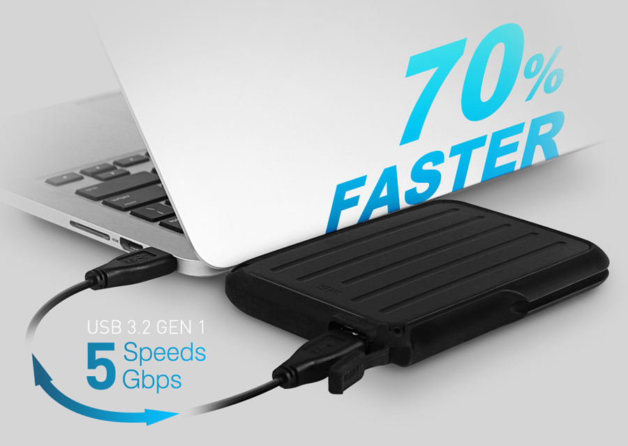 SILICON POWER εξωτερικός HDD Armor A66, 4TB, USB 3.2, μαύρος - Image 2