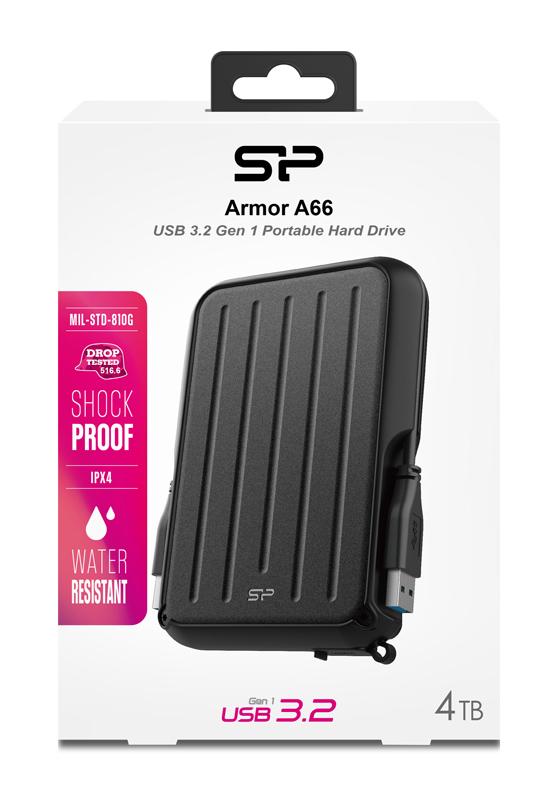 SILICON POWER εξωτερικός HDD Armor A66, 4TB, USB 3.2, μαύρος - Image 4