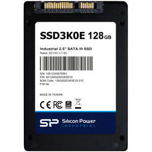 SILICON POWER industrial 2.5" SATA III SSD SSD3K0E, 128GB, 540/520MBps, 3D TLC, -20~75 °C