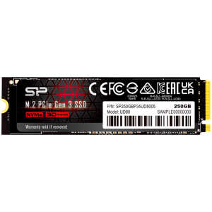 SILICON POWER SSD PCIe Gen3x4 M.2 2280 UD80, 250GB, 3.400-3.000MB/s