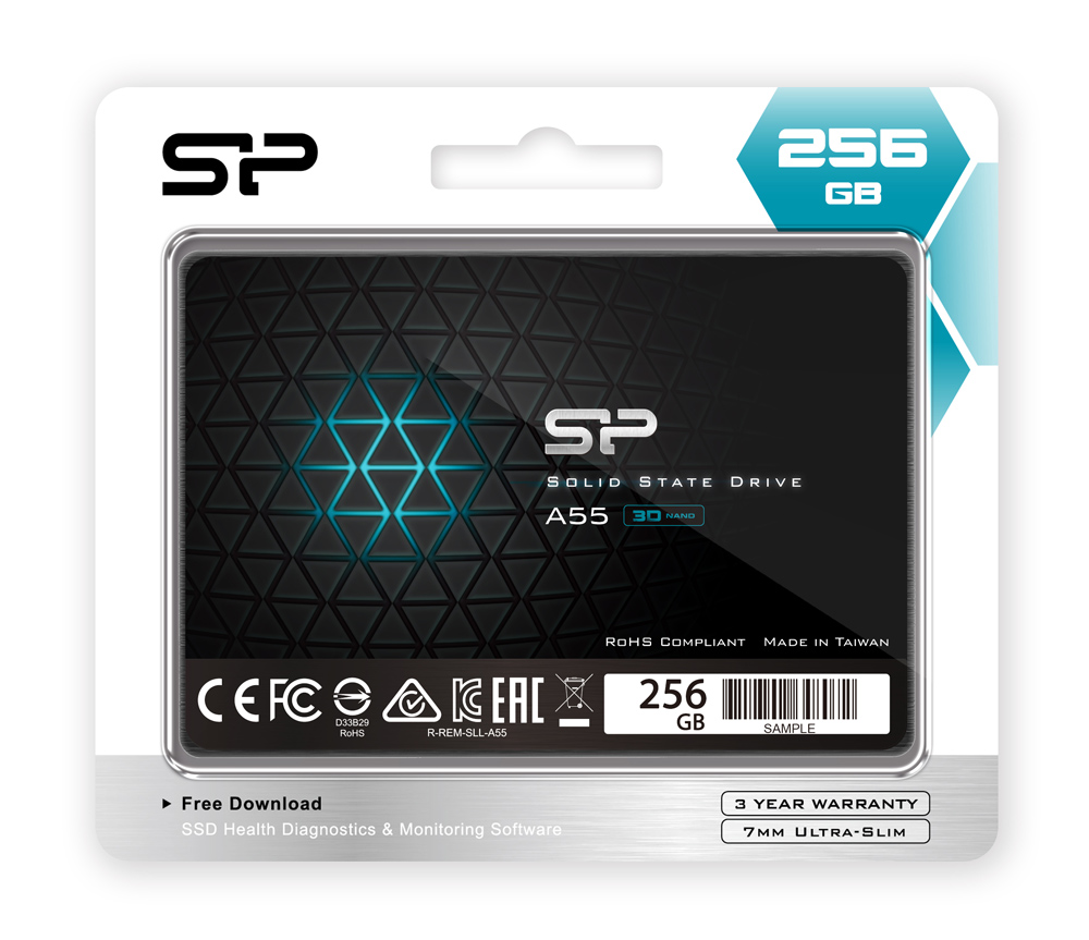 SILICON POWER SSD A55 256GB, 2.5", SATA III, 460-450MB/s, 7mm - Image 3