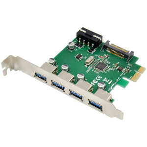 POWERTECH κάρτα επέκτασης PCIe σε 4x USB 3.0 ST66, VL805 + RTL8153