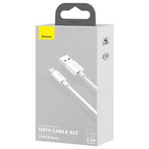 Baseus Lightning Simple Wisdom cable (2pcs/set) 2.4A 1.5m White (TZCALZJ-02)