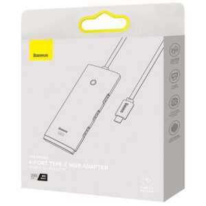 Baseus HUB Lite Series 4-in-1 adapter (Type-C to 4xUSB-A 3.0 5Gb/s) cable 2m, Black (WKQX030501)