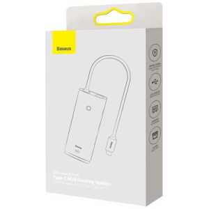 Baseus HUB Lite Series 6-in-1 Multifunctional (Type-C to 2x USB 3.0 / Type-C / HDMI 1.4 / SD/TF) Black (WKQX050001)