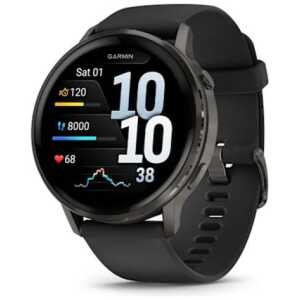 Garmin Venu 4 Smart Watch 45mm, GPS, Black with Dark Gray Silicone Band EU