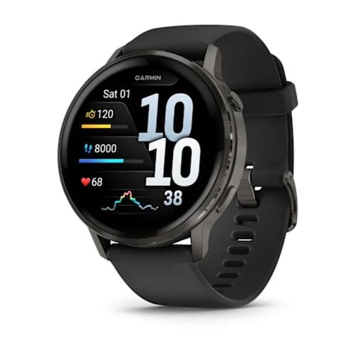 Garmin Venu 4 Smart Watch 45mm, GPS, Black with Dark Gray Silicone Band EU
