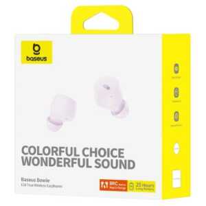 Baseus Earphone Bluetooth Bowie E18 TWS Earphones, BT 5.3, ENC, IPX4, Purple EU (A00023800533-00)