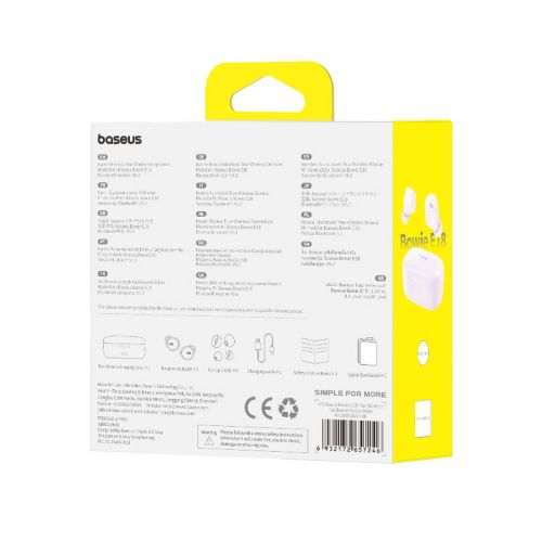 Baseus Earphone Bluetooth Bowie E18 TWS Earphones, BT 5.3, ENC, IPX4, Purple EU (A00023800533-00) - Image 3