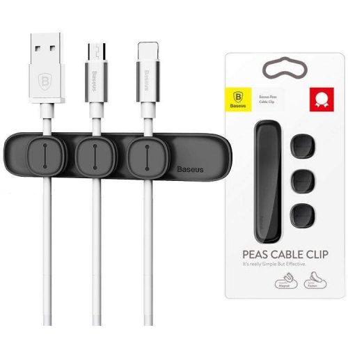 Baseus Cable Clip Peas Black (ACWDJ-01) - Image 2