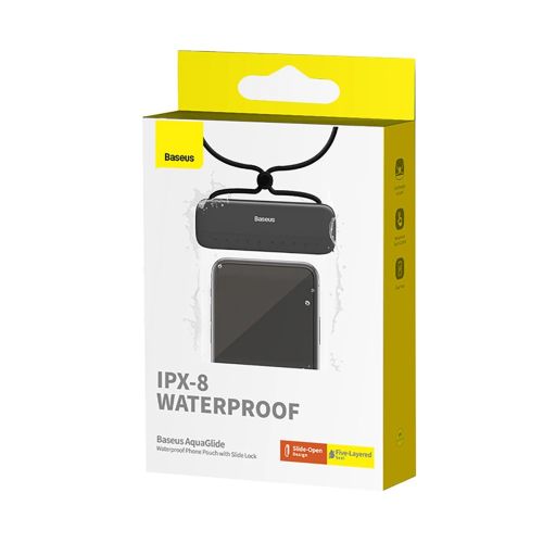 Baseus AquaGlide Universal Waterproof Case IPX8 up to 7.2 inch Phone, Black/ Transparent (BS-PC029) - Image 2