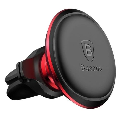 Baseus Car Mount Magnetic Car Phone Holder 360 Degree with Cable clip, Black/ Red (C40141201913-00)