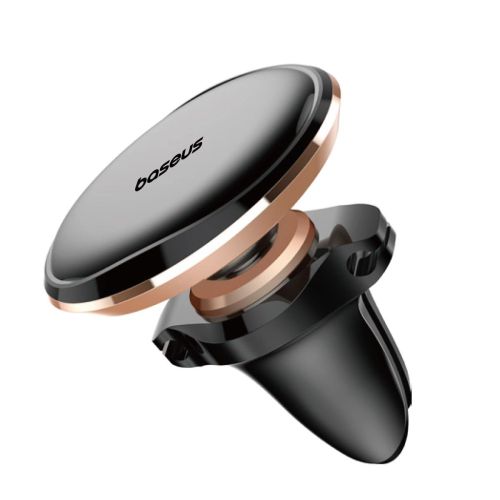 Baseus Car Mount Magnetic Car Phone Holder 360 Degree with Cable clip, Black/ Rosegold (C40141201G13-00) - Image 3