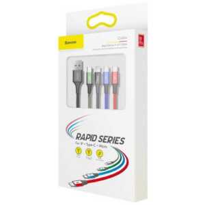 Baseus Cable Fast 4-in-1 For Lightning + Type-C(2) + Micro 3.5A 1.2m Black (CA1T4-B01)