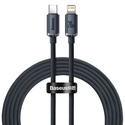 Baseus Type-C - Lightning cable, Crystal Shine Series Fast Charging Data Cable 20W 2m Black (CAJY000301) - Image 3
