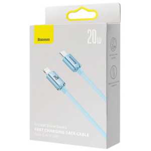 Baseus Type-C - Lightning cable Crystal Shine Series Lightning Fast Charging Power Delivery 20W 1,2m Light Blue (CAJY001303)